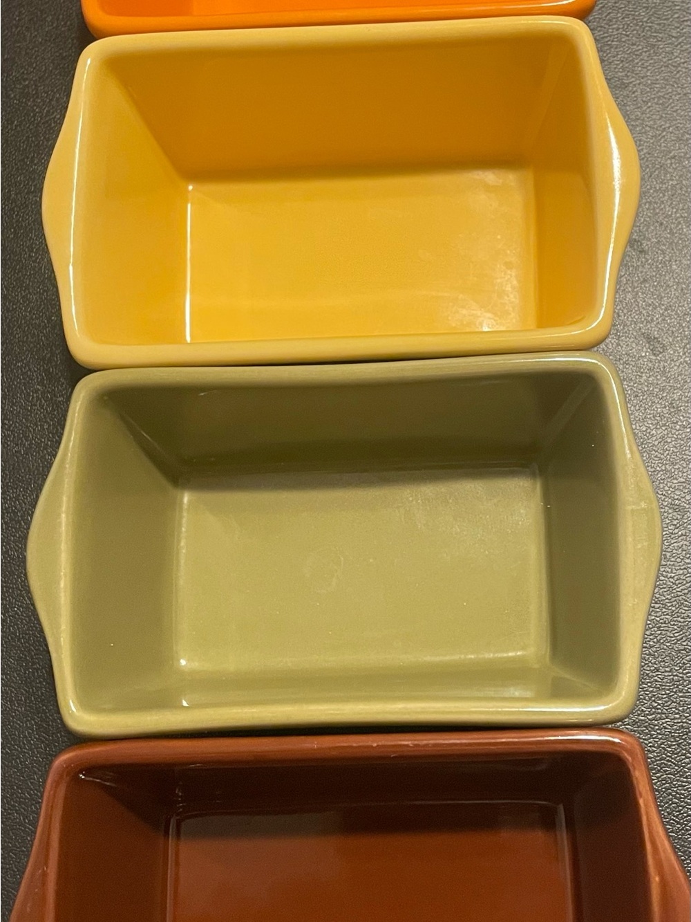 Ceramic Casserole Baking Dish – -Set of 4 Mini Loaf Pans -Retro -Fall Festive